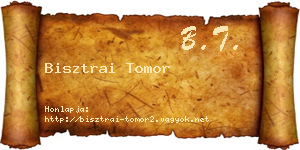Bisztrai Tomor névjegykártya